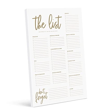 Gold Grocery List Pad for Organized Shopping Experience