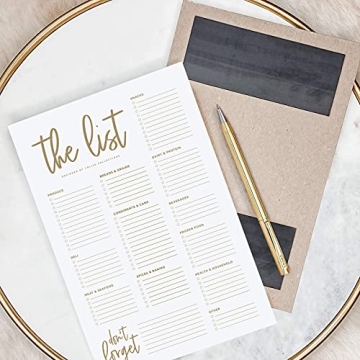 Gold Grocery List Pad for Organized Shopping Experience