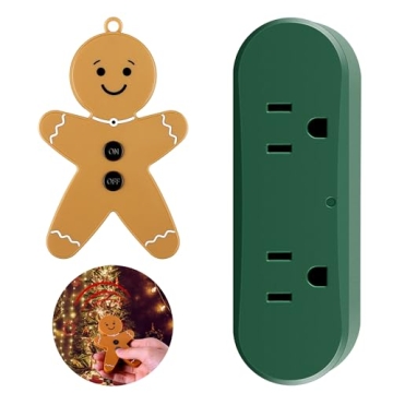 Enhon Gingerbread Man Wireless Remote Switch for Christmas Tree Lighting Controller (1 Pack)