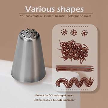 Skypia 3PCS Stainless Steel Grass Icing Nozzles Set for Baking