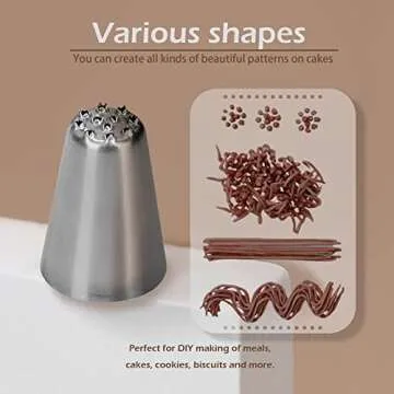 Skypia 3PCS Stainless Steel Grass Icing Nozzles Set for Baking