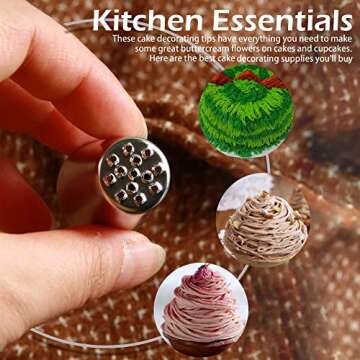 Skypia 3PCS Stainless Steel Grass Icing Nozzles Set for Baking