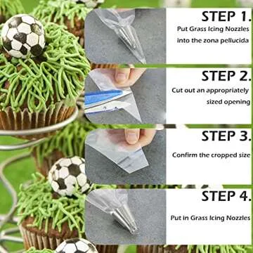 Skypia 3PCS Stainless Steel Grass Icing Nozzles Set for Baking