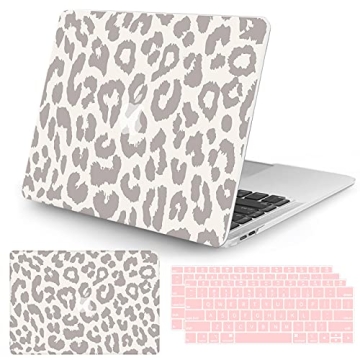 Seorsok Hard Shell Case for MacBook Air 13 Inch A1932 A2179 M1 A2337 with Pink Leopard Keyboard Cove...
