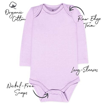 HonestBaby 10-Pack Organic Cotton Bodysuits for Infants