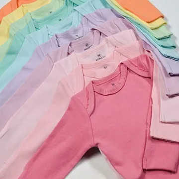 HonestBaby 10-Pack Organic Cotton Bodysuits for Infants
