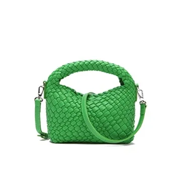 Trendy Women Woven Tote Small Crossbody Purse - Stylish Faux Leather Bag