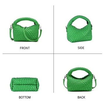 Women Woven Tote Small Crossbody Bag with Adjustable Strap