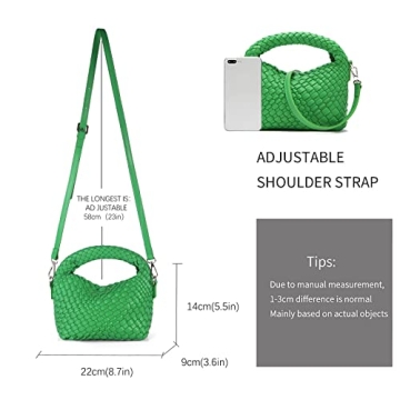 Women Woven Tote Small Crossbody Bag with Adjustable Strap