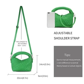 Women Woven Tote Small Crossbody Bag with Adjustable Strap