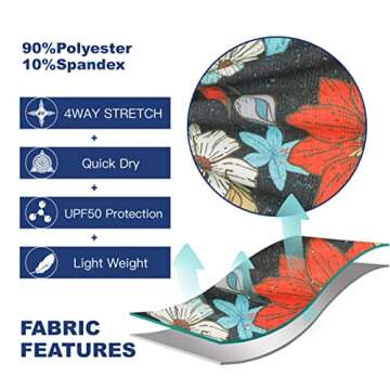 SURF CUZ Men's Board Short Beach Short 4-Way Stretch Swim Short(Dark Grey - Sun Flower,34)