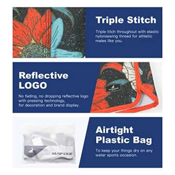 SURF CUZ Men's Board Short Beach Short 4-Way Stretch Swim Short(Dark Grey - Sun Flower,34)