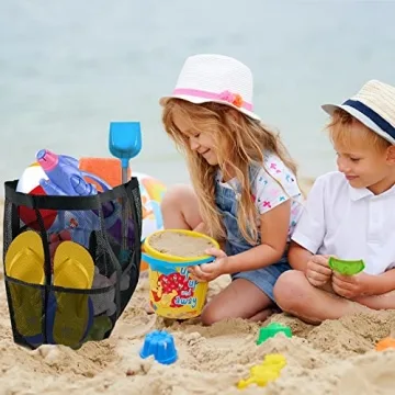 Yunaeduo Beach Bag - Extra Large Mesh Tote with Pockets