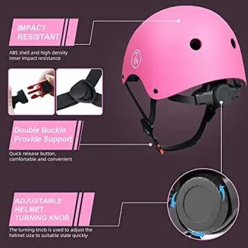 67i Bike Helmet Skateboard Helmet Adult Bike Helmet Skate Helmet Bicycle Helmet Men Women Scooter Helmet for Multi-Sports Bicycle Scooter Inline Roller Skate Rollerblading Cycling (Pink)