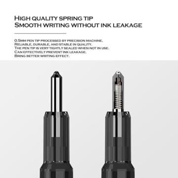 DUNBONG Retractable 0.5mm Gel Pens - Box of 6 Stylish Pens