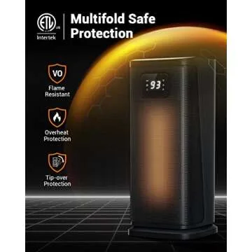 KopBeau Space Heater for Indoor Use, 1500W Electric Portable Tower w/Thermostat & Timer, Oscillating Ceramic Room Heater with 4 Modes, LED Display, Safe for Office, Home, Bedroom,