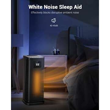 KopBeau Space Heater for Indoor Use, 1500W Electric Portable Tower w/Thermostat & Timer, Oscillating Ceramic Room Heater with 4 Modes, LED Display, Safe for Office, Home, Bedroom,