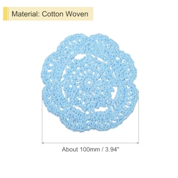 uxcell Crochet Doilies - Stunning Light Blue Coasters Set