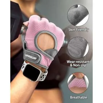 VINSGUIR Workout Gloves for Women, Breathable & Comfortable