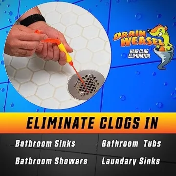 FlexiSnake Drain Weasel Clog Remover Tool with 5 Wands