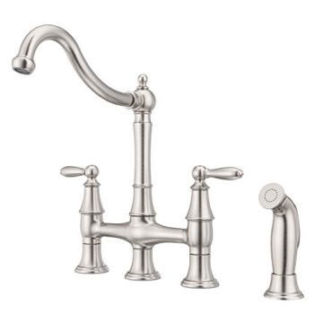 Pfister Courant Kitchen Faucet with Side Sprayer, High Arc - Stylish and Functional Stainless Steel ...