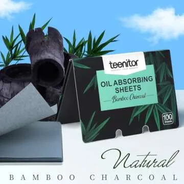 Teenitor 1200 Count Bamboo Charcoal Oil Blotting Sheets