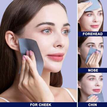 Teenitor 1200 Counts Oil Absorbing Sheets for Face, Oil Blotting Sheets for Face, Bamboo Charcoal Blotting Paper for Oily Skin Face Oil Sheets, Oil Wipes for Face Oil Control Film