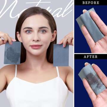 Teenitor 1200 Counts Oil Absorbing Sheets for Face, Oil Blotting Sheets for Face, Bamboo Charcoal Blotting Paper for Oily Skin Face Oil Sheets, Oil Wipes for Face Oil Control Film