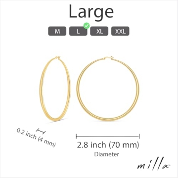 Shop Durable MILLA 14K Gold Hoop Earrings for Women