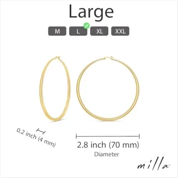 Shop Durable MILLA 14K Gold Hoop Earrings for Women