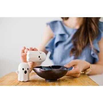 Pearhead Ghost Salt & Pepper Shakers, Pepper Shakers, Halloween Décor For The Kitchen, Must Have Fall Décor, Salt & Pepper Shaker For Halloween