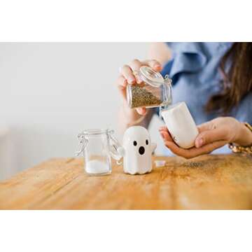 Pearhead Ghost Salt & Pepper Shakers, Pepper Shakers, Halloween Décor For The Kitchen, Must Have Fall Décor, Salt & Pepper Shaker For Halloween