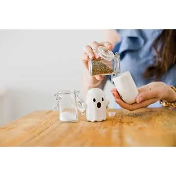 Pearhead Ghost Salt & Pepper Shakers, Pepper Shakers, Halloween Décor For The Kitchen, Must Have Fall Décor, Salt & Pepper Shaker For Halloween