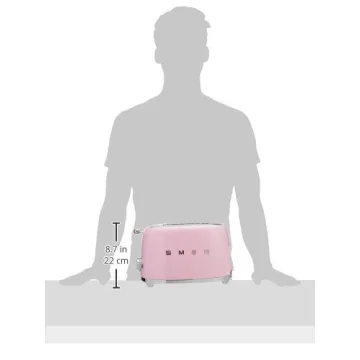 SMEG 2 Slice Toaster with 6 Presets and Defrost Function and Removable Crumb Tray TSF01PKMUS, Pink