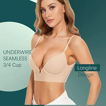 Multiway Low Back Bras Deep V Plunge for Women