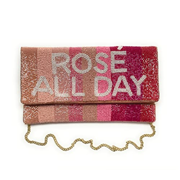 Twine and Love Rose All Day Clutch Purse, Beaded Clutch Purse, Bride Gift For Bride, Bride Gifts, Bridal Gift for Bride, Engagement Gift, Bachelorette Gift, Bridal Shower Gift, Pink