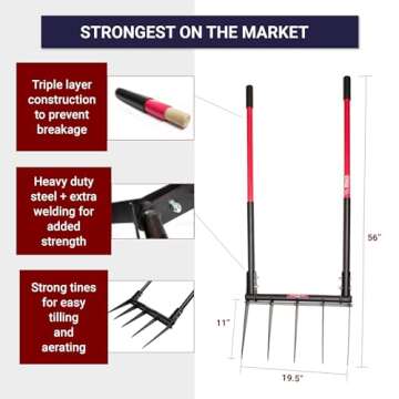 Bully Tools 92627 Broad Fork with Fiber Glass Handle