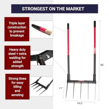 Bully Tools 92627 Broad Fork with Fiber Glass Handle