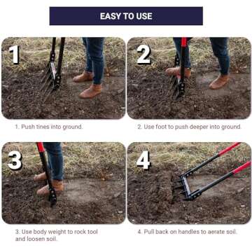 Bully Tools 92627 Broad Fork with Fiber Glass Handle