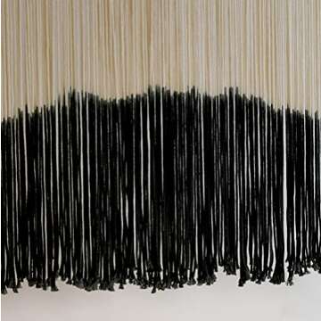 Flber Tie-Dye Macrame Wall Hanging Large Bohemian Yarn Tapestry Macrame Home Décor, 57''W*35''L