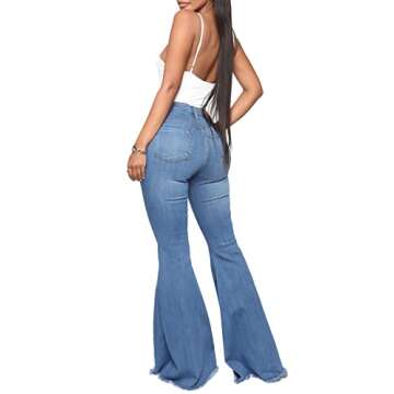 YouSexy Flare Bell Bottom Jeans for Women - Stylish Ripped Denim