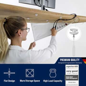 Cable Management Net - Under Desk Wire Management Tray for All Desks