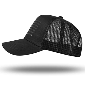 American Flag Trucker Hat - Adjustable Snapback Cap