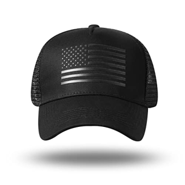 American Flag Trucker Hat - Adjustable Snapback Cap