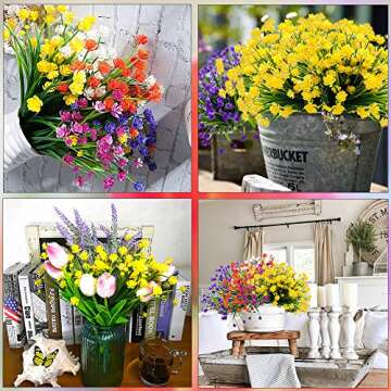 Grunyia UV Resistant Artificial Flowers for Outdoor Decor