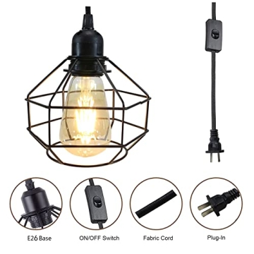 Stylish HCSM Industrial Pendant Light with Switch