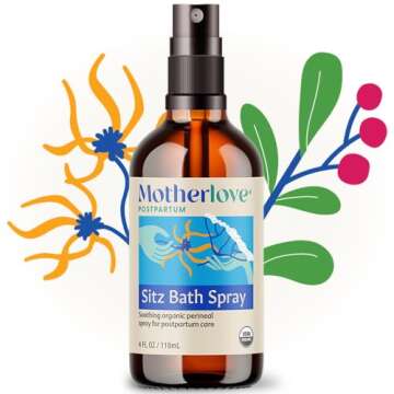 Motherlove Sitz Bath Spray (4 oz Value Size) Sitz Bath for Postpartum Care—Herbal Perineal Spray w/Witch Hazel—USDA Organic, Vegan, & Cruelty Free