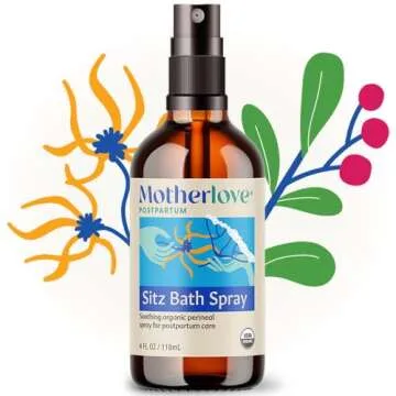 Motherlove Sitz Bath Spray (4 oz Value Size) Sitz Bath for Postpartum Care—Herbal Perineal Spray w/Witch Hazel—USDA Organic, Vegan, & Cruelty Free