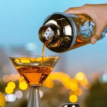 Premium Crystal Glass Cocktail Shaker Set for Home Bars
