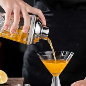 Premium Crystal Glass Cocktail Shaker Set for Home Bars